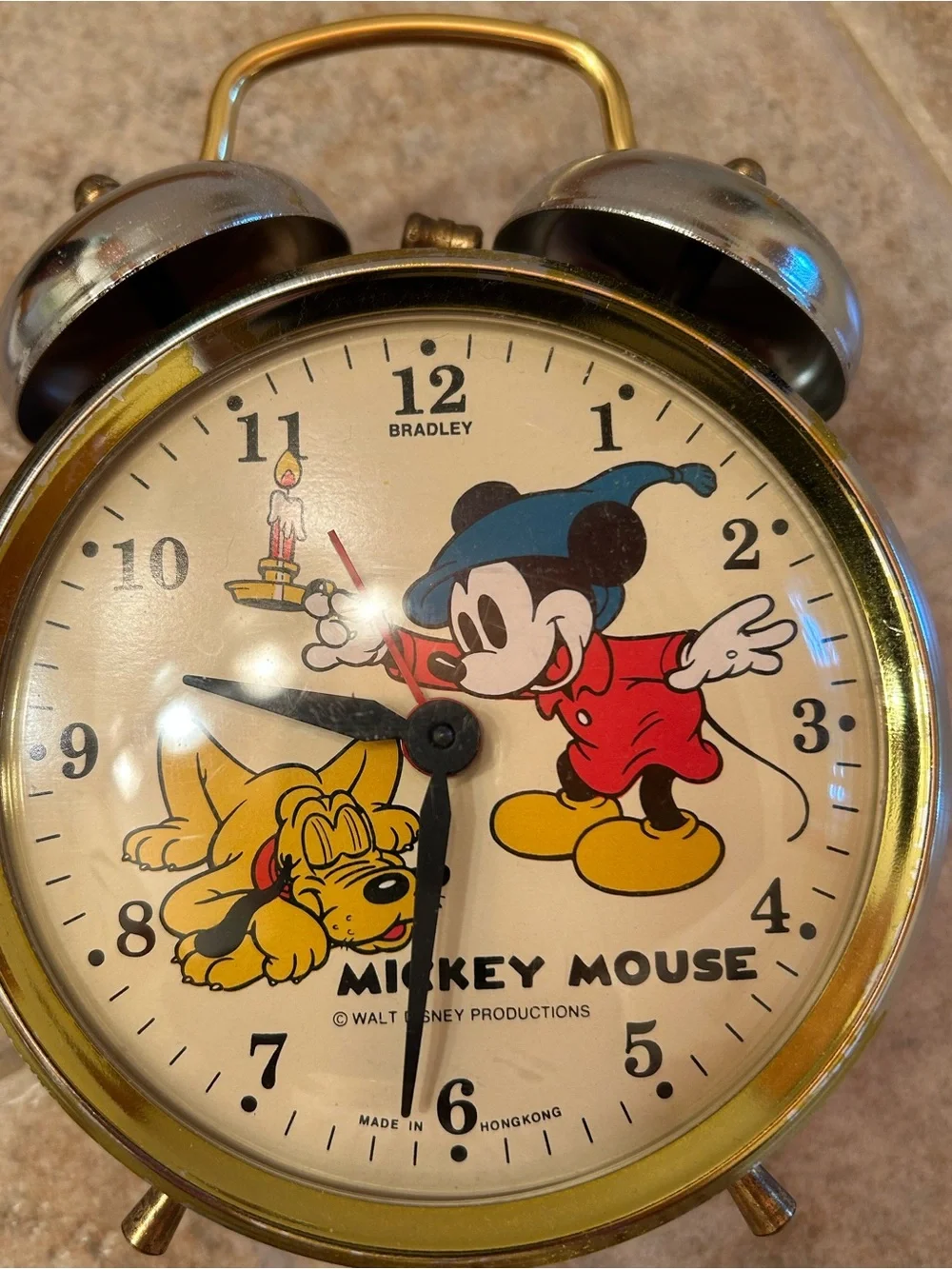Walt Disney 1960’s Mickey Mouse “Sorcerer’s Apprentice” Vintage Wind Alarm Clock